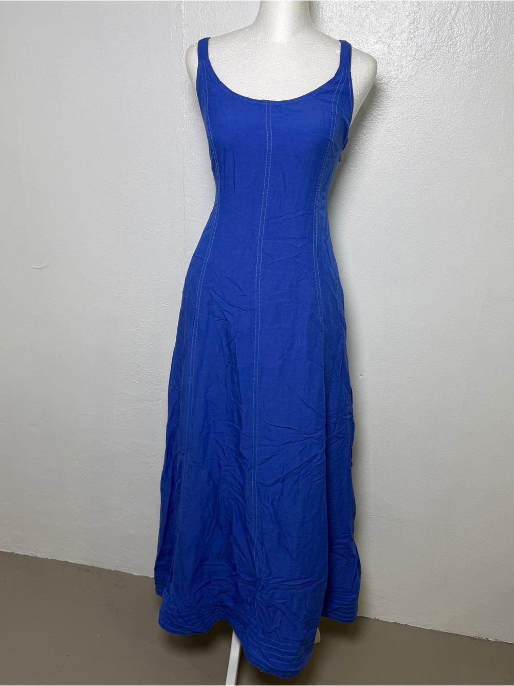 ANTHROPOLOGIE ELSEBY LACE-UP DRESS BY MAEVE BLUE  WOMEN'S XS CHIC CUTE